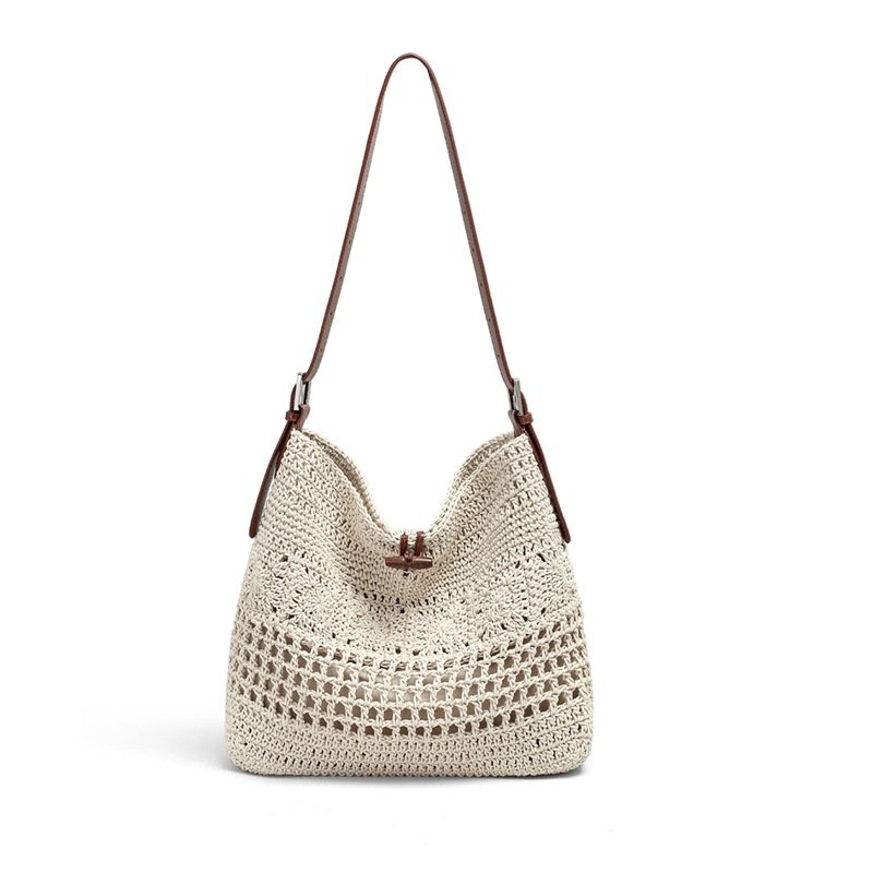 1-10-1.jpg Crochet Hobo Shoulder Bag with Toggle Closure - Image 1