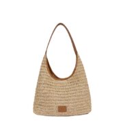 Woven Straw Hobo Shoulder Tote Bag