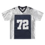 Silver #72 Short Sleeve Football Jersey