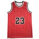 Red Pinstripe 23 Basketball Jersey