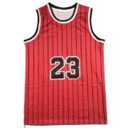 Red Pinstripe 23 Basketball Jersey