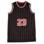 Black Red Pinstripe 23 Basketball Jersey