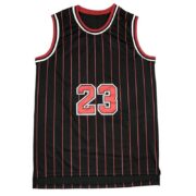 Black Red Pinstripe 23 Basketball Jersey