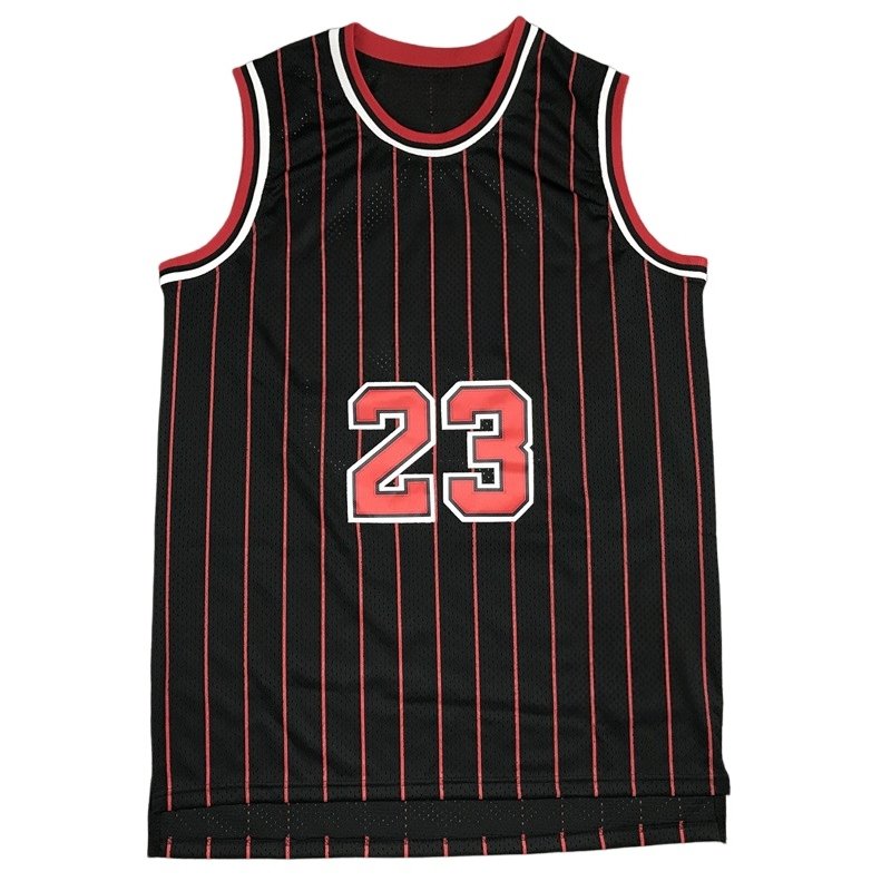 13-6.jpg Black Red Pinstripe 23 Basketball Jersey - Image 1