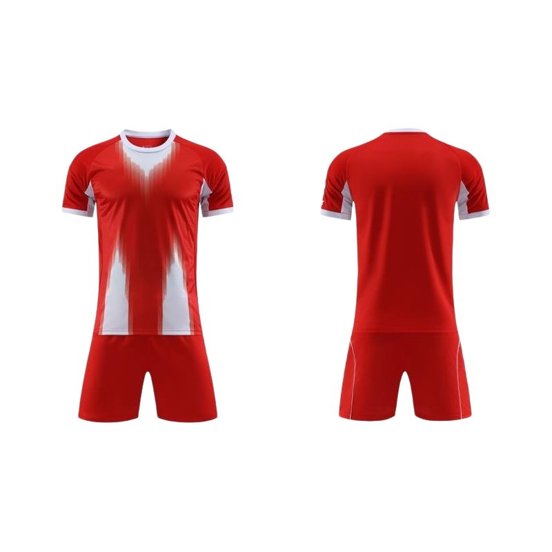14-4.jpg Red White Soccer Jersey Short Set - Image 1