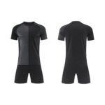 Black Color‑Block Soccer Jersey Short Set