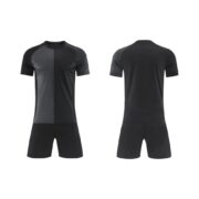 Black Color‑Block Soccer Jersey Short Set
