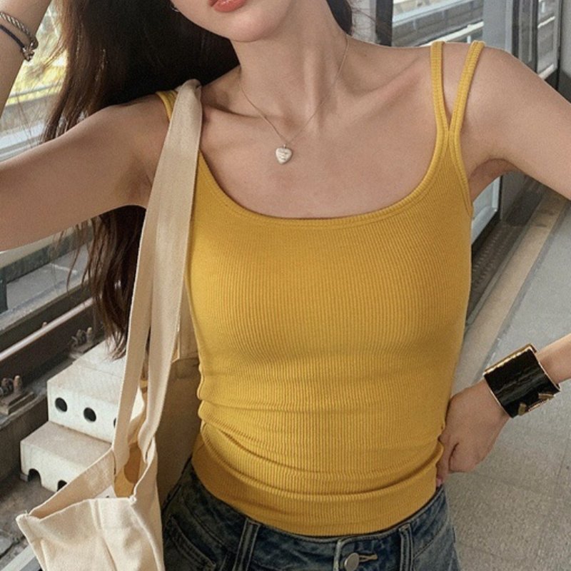 2-3-1.jpg Ribbed Knit Scoop Neck Cami Tank Top - Image 1