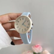 Minimal Silicone Strap Analog Wrist Watch