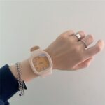 Square Soft Silicone Wrist Watch Casual Analog Quartz Watch
