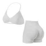 Women Seamless Halter Bra & High Waist Shorts Yoga Set