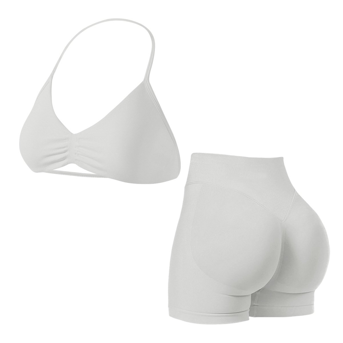 7-10-1.jpg Women Seamless Halter Bra & High Waist Shorts Yoga Set - Image 1