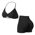 Women 2-Piece Seamless Bra & High Waist Shorts Set